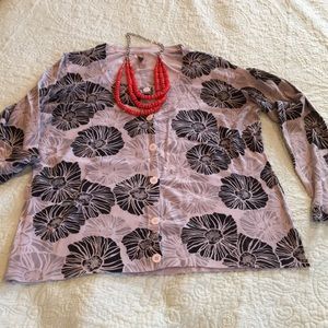 White Stag Cardigan Sweater. Size XL. Gray & black